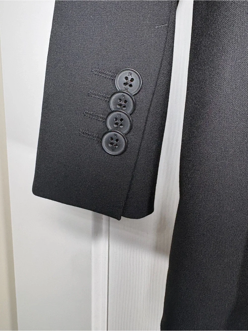 Banana Republic Black 2-Button Classic Suit Jacket Blazer 46R 108
